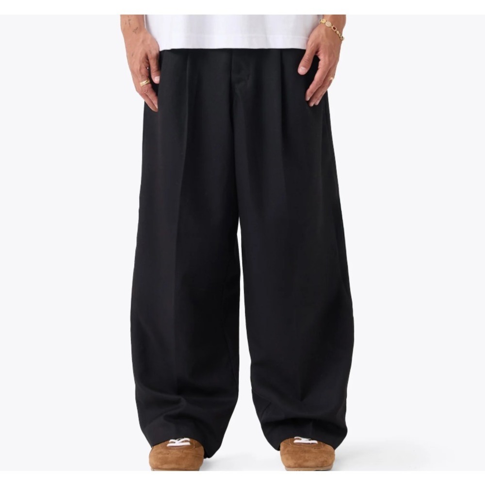 Zanerobe Mega Pant Twill Black Relaxed Baggy Pleated Streetwear Chino $170